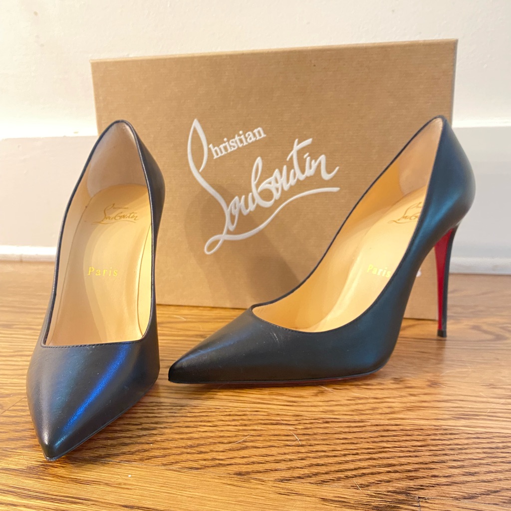 Christian Louboutin Kate 100 Nappa Black Pumps Size 36.5